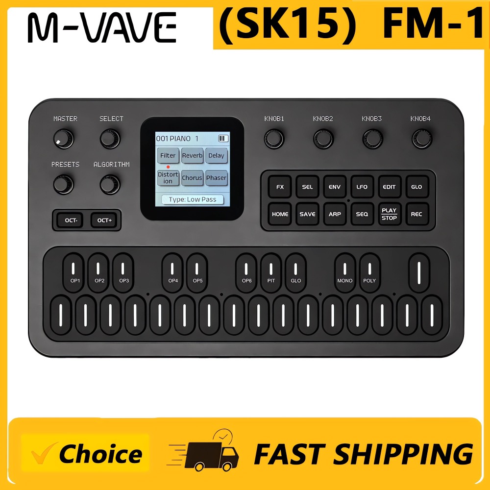 Groovebox Drum Machine - Syntezator M-VAVE（SK15）FM-1, przenośne urządzenie do generowania