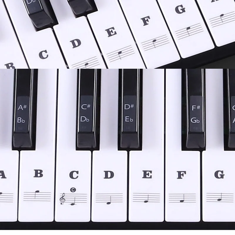 Synthesizer Keyboard 61 Key - 1 szt. Naklejki do treningu na