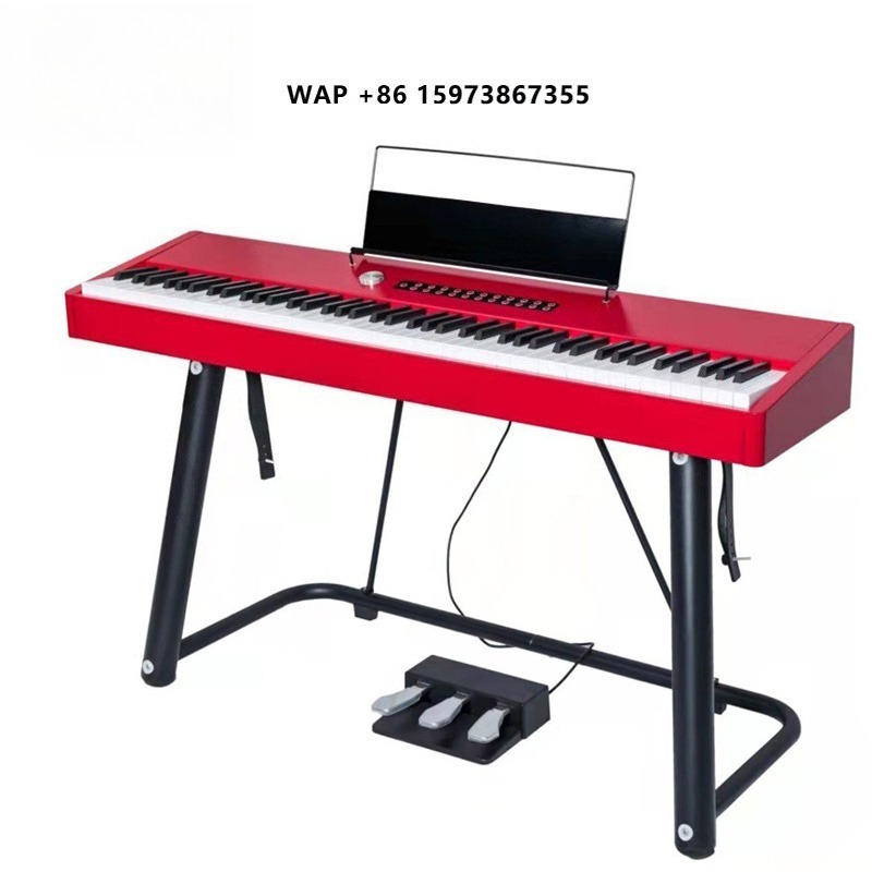 Digital Piano 88 Key Weighted - Pianino cyfrowe Aiersi, czerwone, z połyskiem,