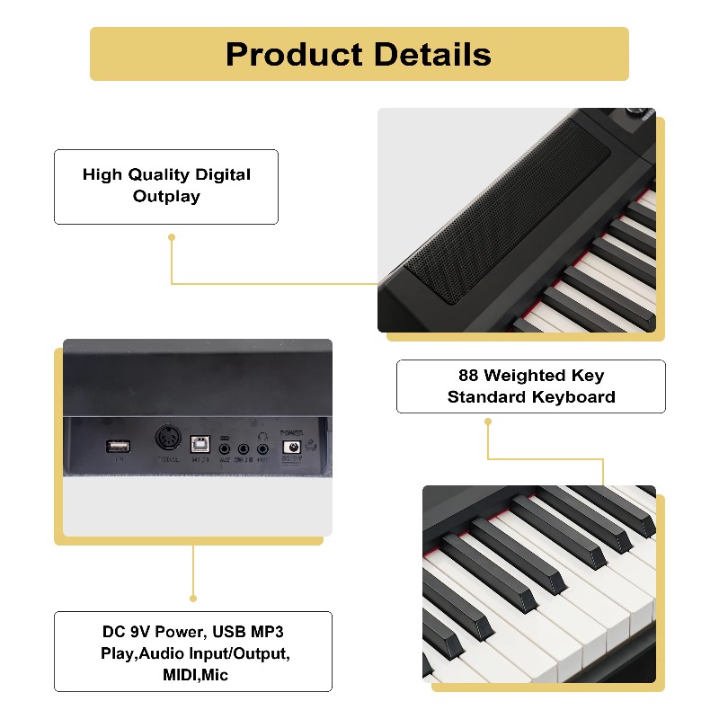 MY-806 Przenośny 88-klawiszowy – Midi Keyboard Controller 88 Key recenzja i cena