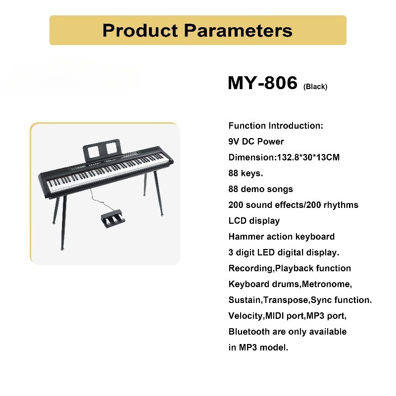 MY-806 Przenośny 88-klawiszowy – Midi Keyboard Controller 88 Key recenzja i cena