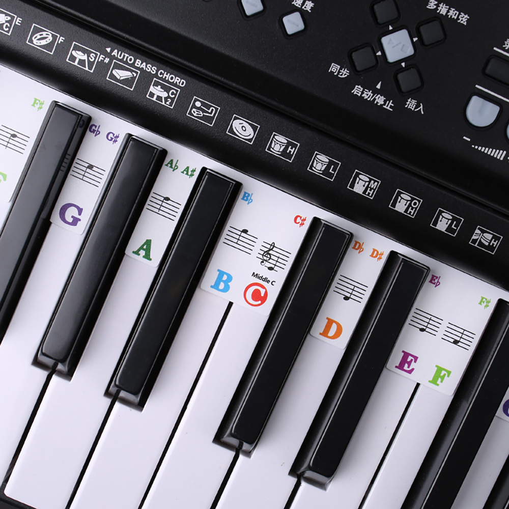 Naklejki na klawiaturę fortepi – Synthesizer Keyboard 61 Key recenzja i cena