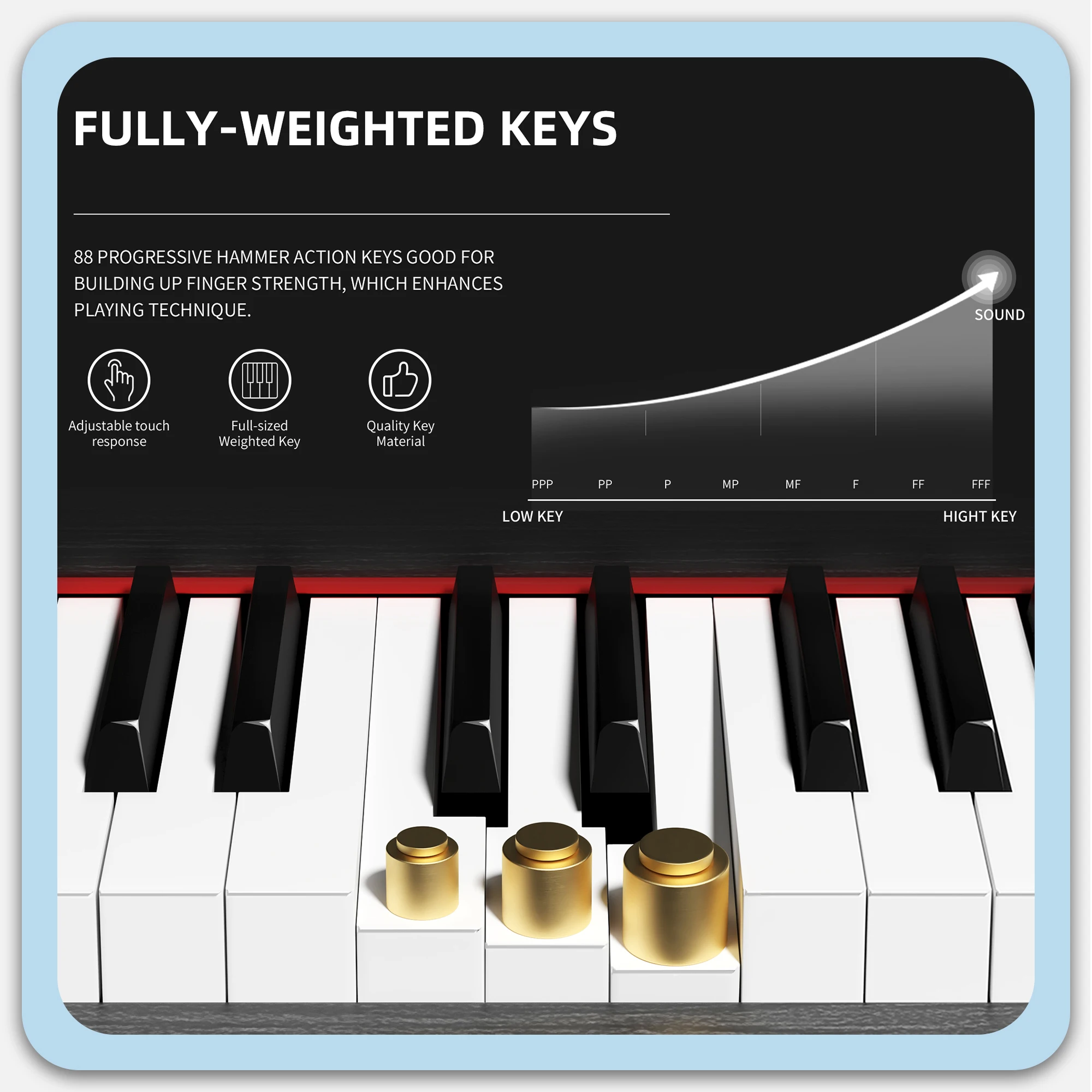88-klawiszowe pianino cyfrowe  – Digital Piano 88 Key Weighted recenzja i cena