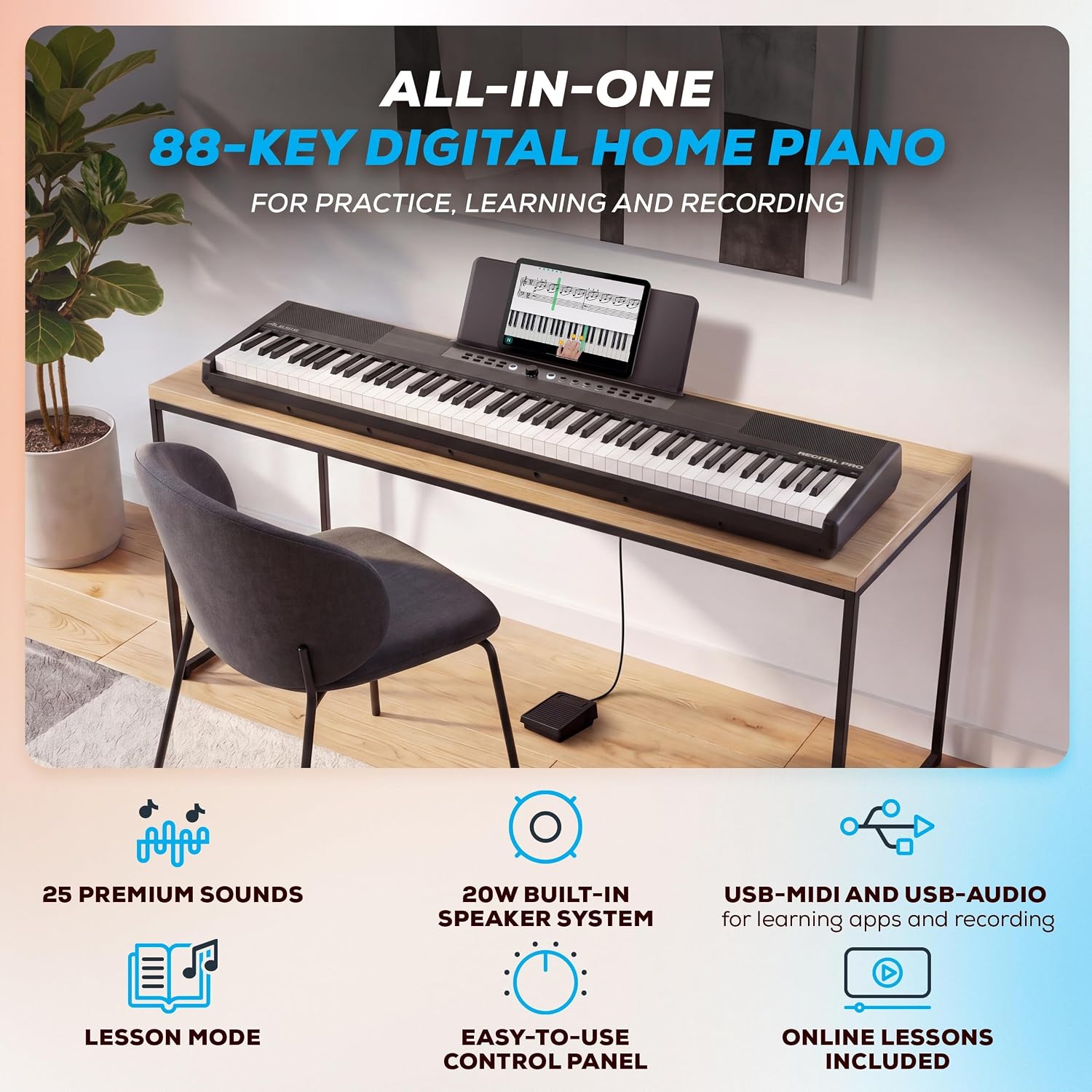 Cyfrowe pianino z 88 klawiszam – Digital Piano 88 Key Weighted recenzja i cena