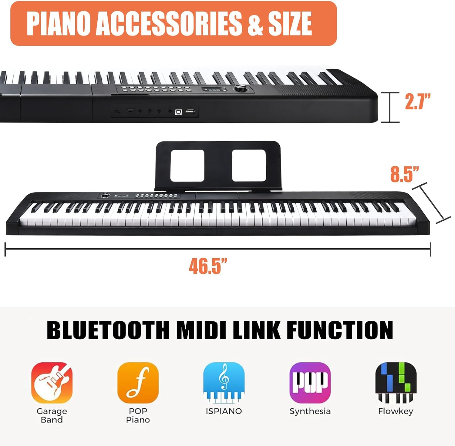 Cyfrowe piano z 88 klawiszami, – Digital Piano 88 Key Weighted recenzja i cena